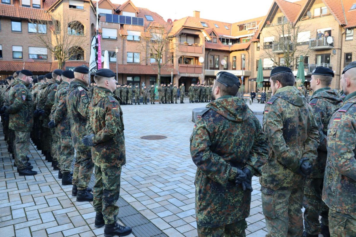 Bataillonsappell auf dem Hövelmarkt-Platz